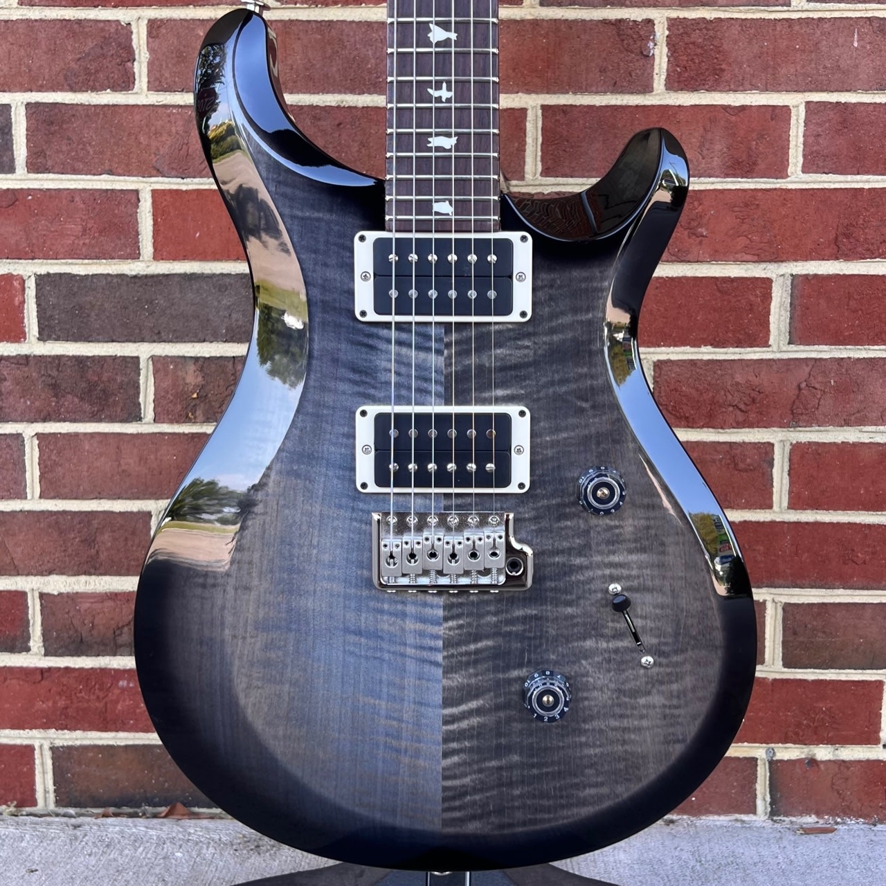 Paul Reed Smith S2 Custom 24, Faded Gray Black Burst, Flame Maple