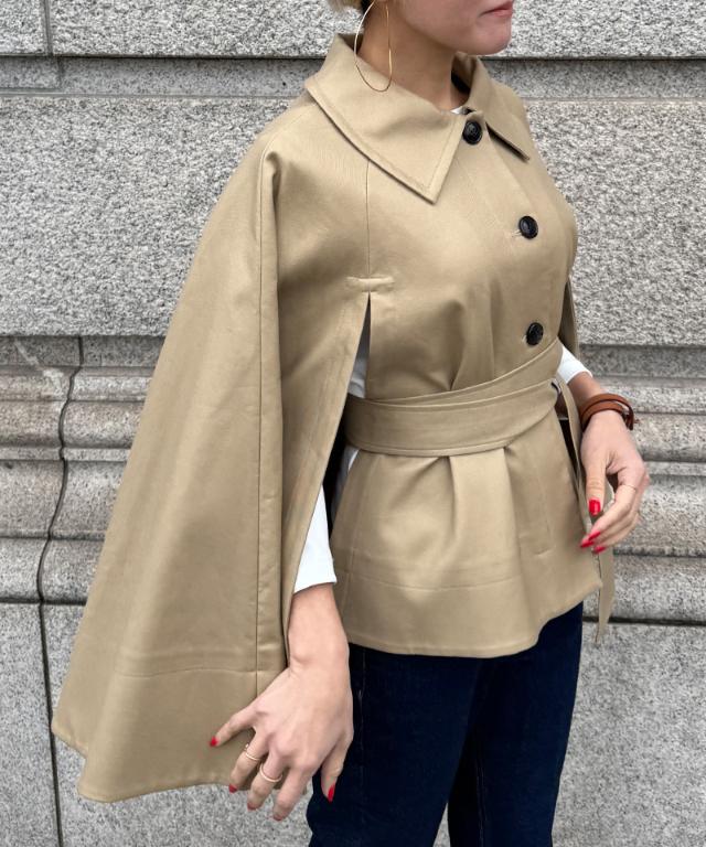 eLLa quilting cape coat ella_selectshop トレンチケープ トレンチ