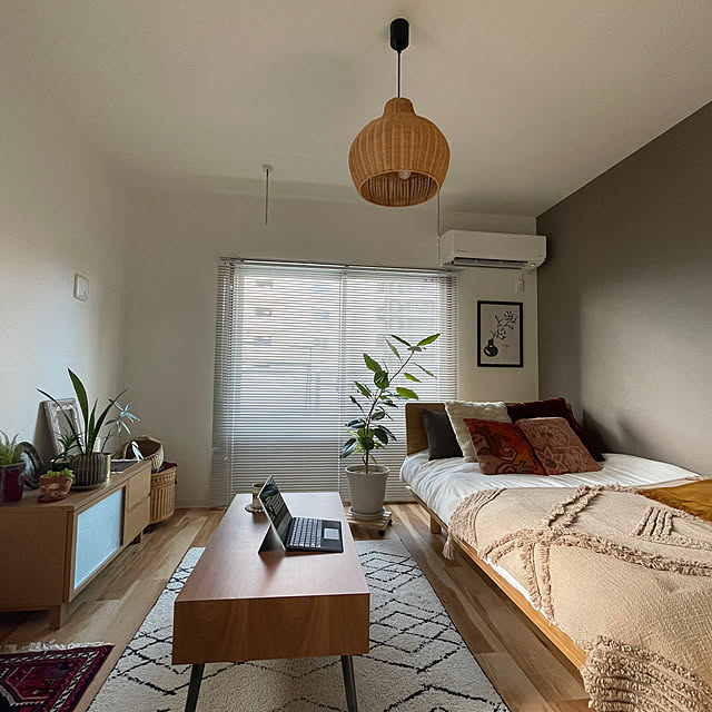 ニトリ ラタンシェードペンダントライト 3灯 ANM (Living in Comfort