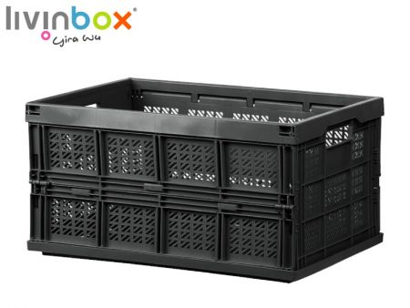 ハンドル付き折りたたみプラスチックショッピングバスケット - 27L