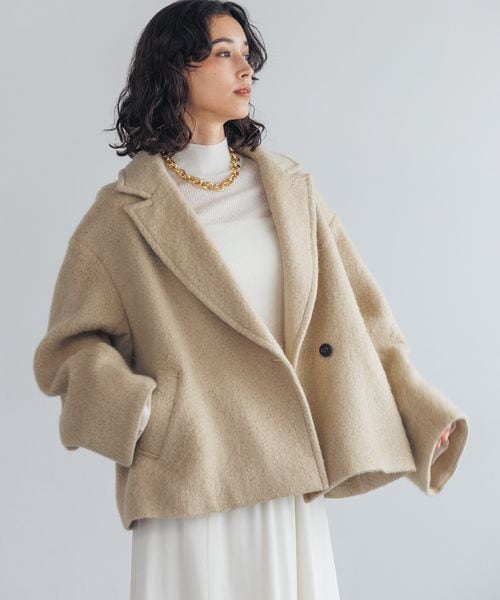 A part by（アパートバイ）の「ヘリンボーンモヘアコート/WEB先行予約