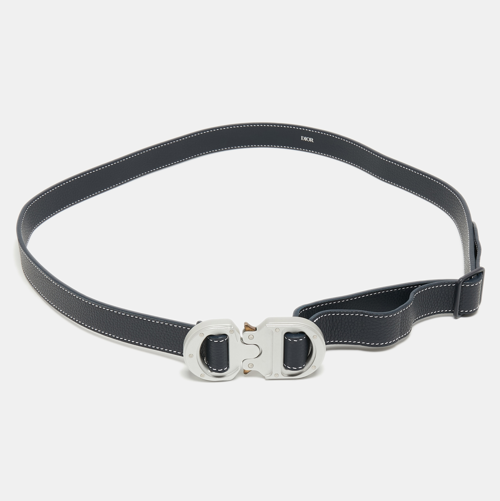 Dior Homme Navy Blue Leather Alyx Lock Buckle Belt 120CM Dior | TLC