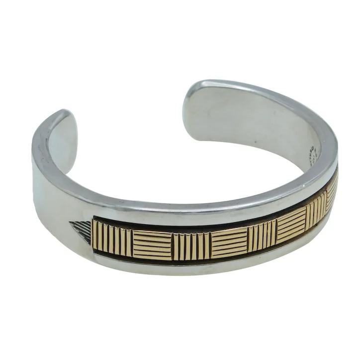 Statement Vintage HEAVY Bruce Morgan Navajo 14k Gold Sterling