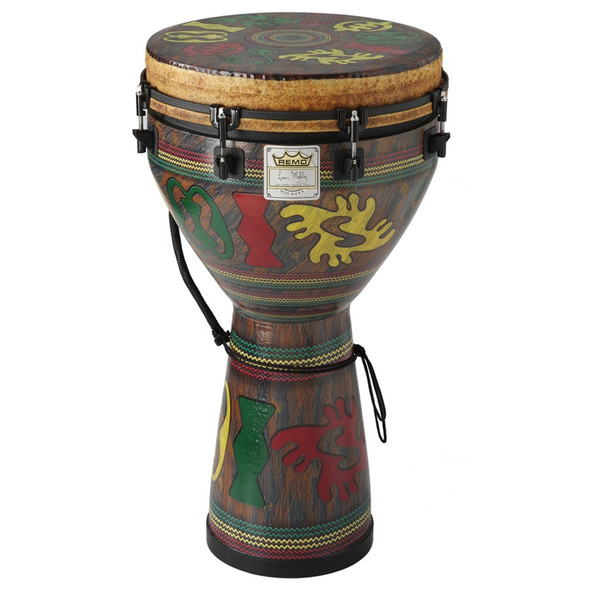 Remo Djembe, Designer Series, Key-Tuned, Flame Finish - X8 Drums