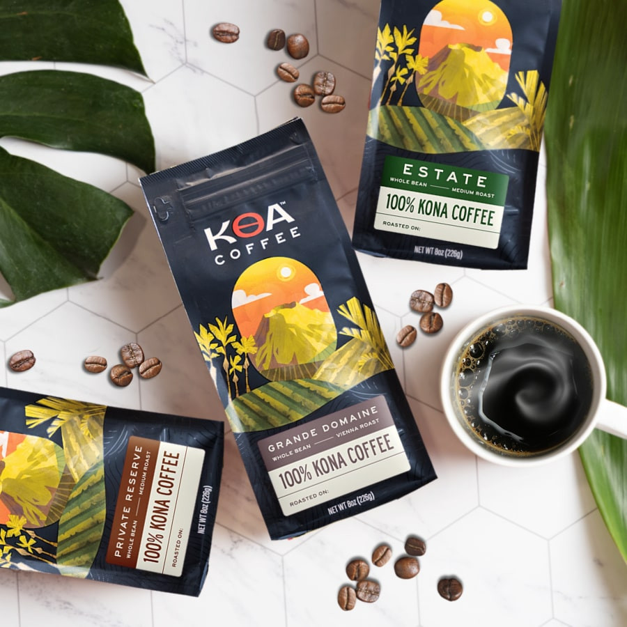Kona Medium Roast Whole Bean Coffee Gift Set