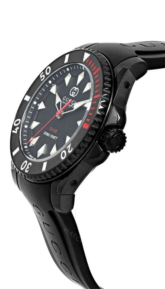 GUCCI Dive Automatic Quartz 40M Matte Black Men's Watch YA136361