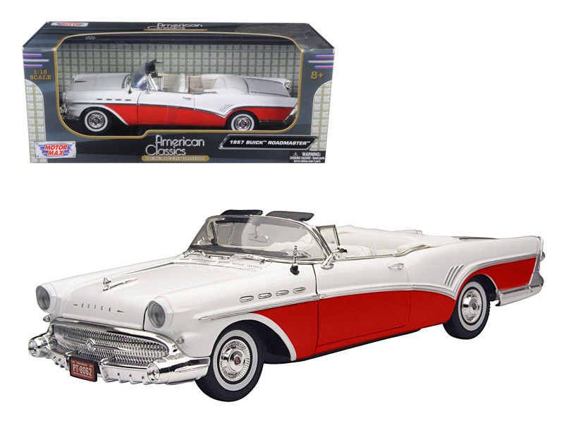 1957 Buick Roadmaster Convertible Red 1/18 Diecast Model Car by