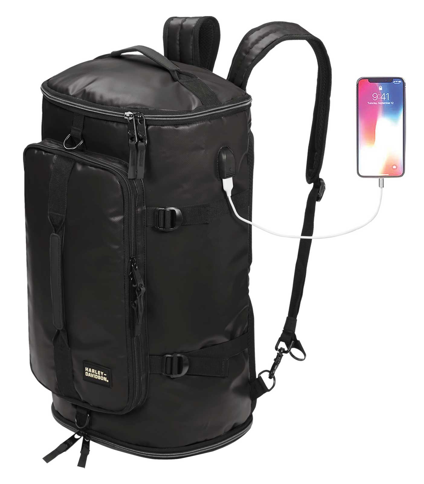 Harley-Davidson® Water-Resistant Travel Hybrid Duffel Bag/Backpack