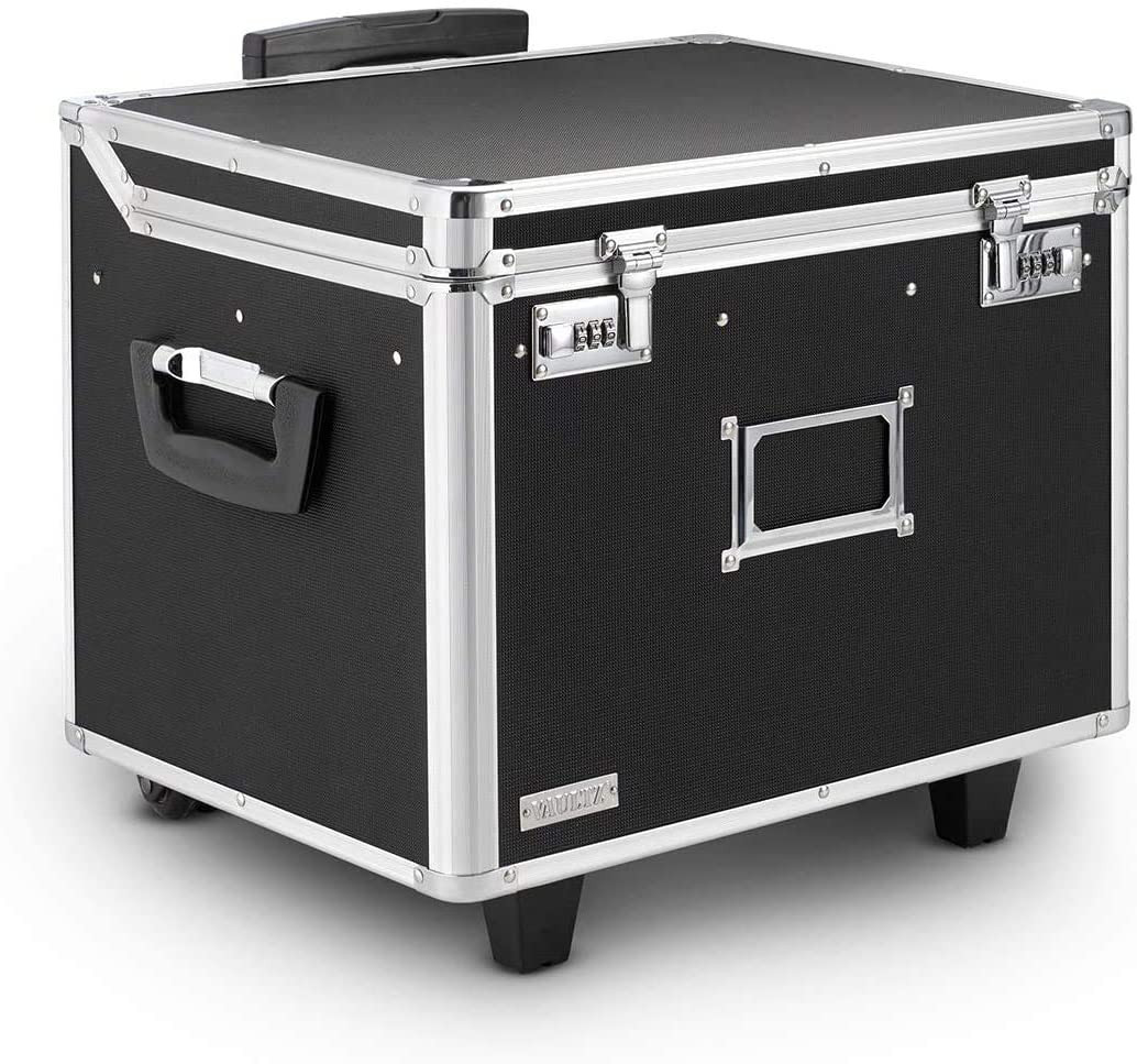 Locking Mobile File Chest, Letter/Legal-Size, Black - Vaultz - VZ01270