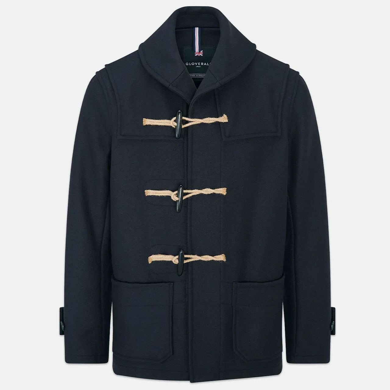Gloverall Men's Navy Cocteau Wool Duffle Jacket Made in England