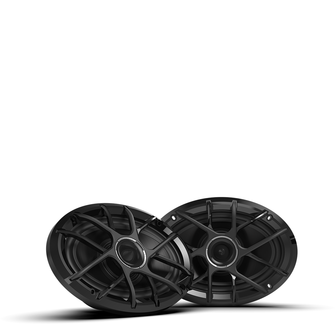 ZERO Series 6x9 High-Output Marine Coaxial Speakers - Black