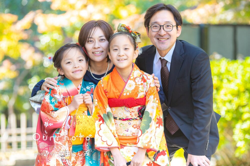 本当に綺麗」華やかな着物で7歳の七五三と10歳のハーフ成人式の撮影