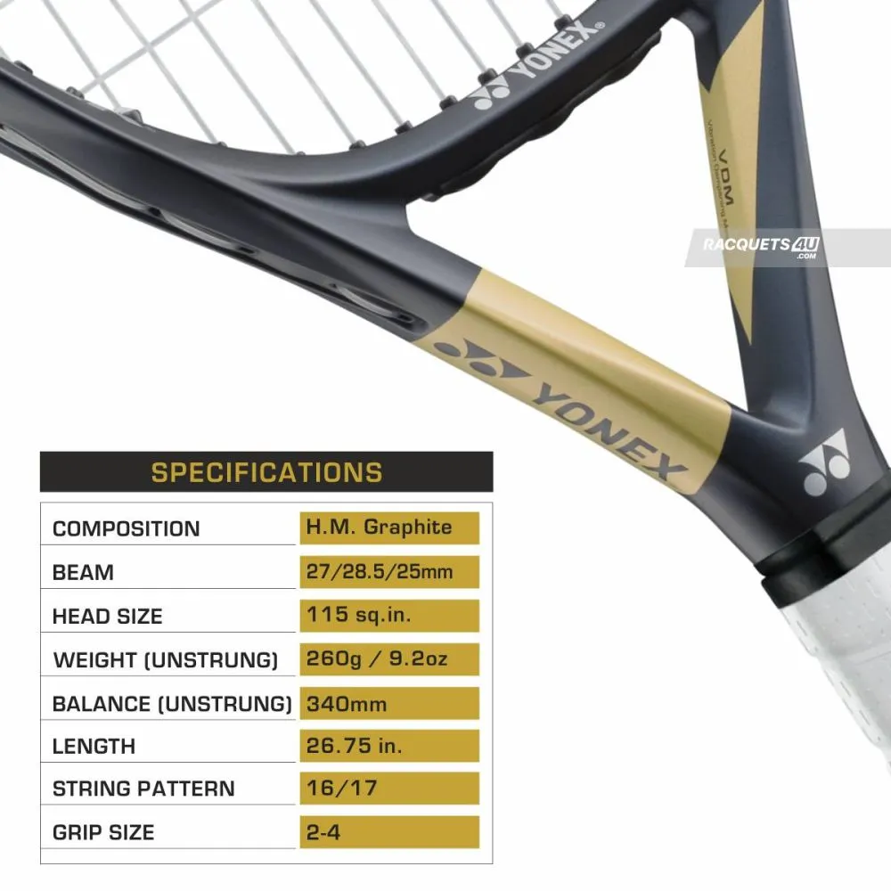 YONEX Astrel 115 Tennis Racquet (Gold, Unstrung)