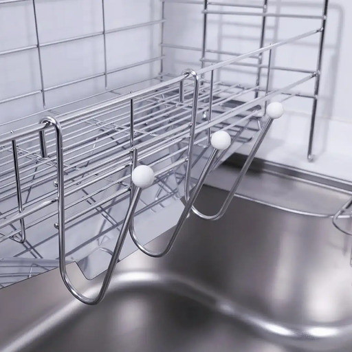 燕三条水切り直販店]スライド水切りラック ステンレス 2段タイプ