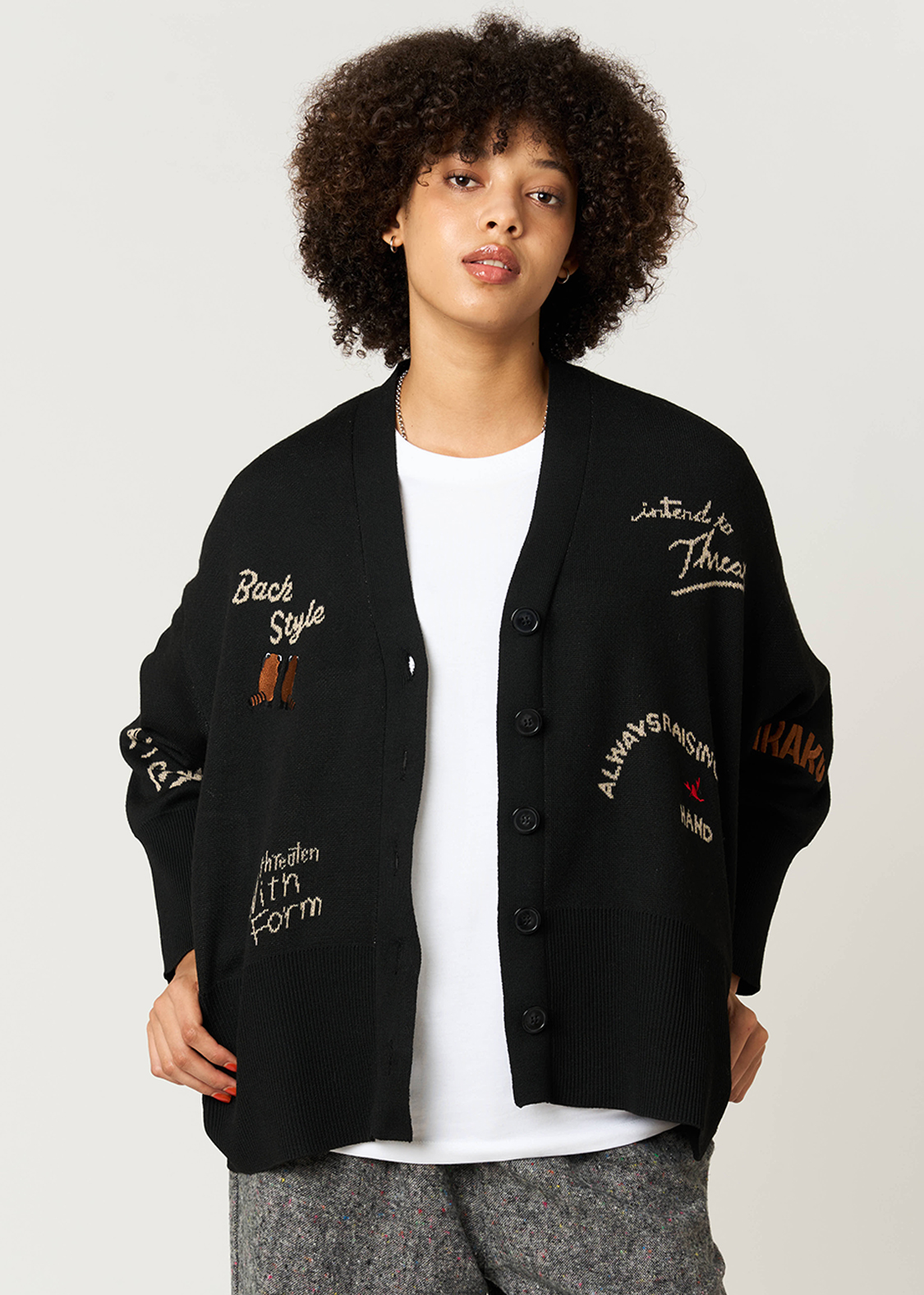 グラニフ マクドナルド ジャカードVネックカーディガン マクドナルドの