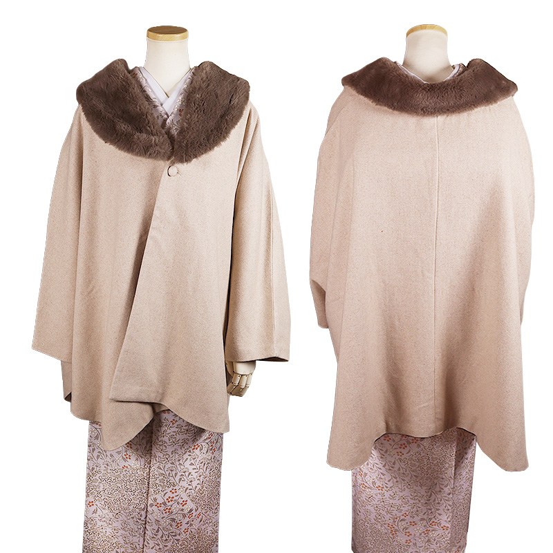 ベージュ登場♪／ ポンチョ コート ウール混 全4色 | 着物通販店 枠