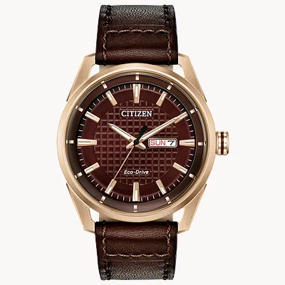Citizen CTO Eco-Drive Rose Gold Brown Dial Stainless Steel Watch