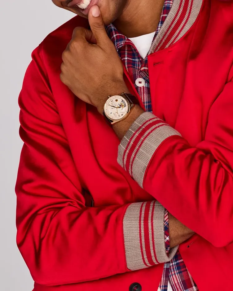 Hometown Mickey Mouse Beige Dial Leather Strap AW0088-04W | CITIZEN