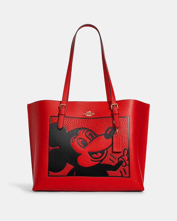 新品☆COACH(コーチ)メンズ レッド ディズニー レザー ボディーバッグ