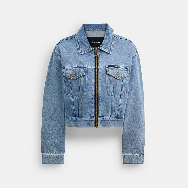 COACH® Outlet | Denim Crop Jacket In Organic Cotton