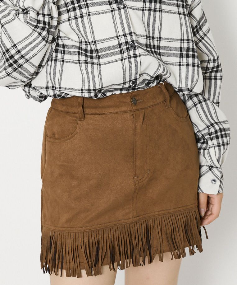 スエード調×フリンジ》レディース ミニスカート ウエスタン 秋冬 | GORGE