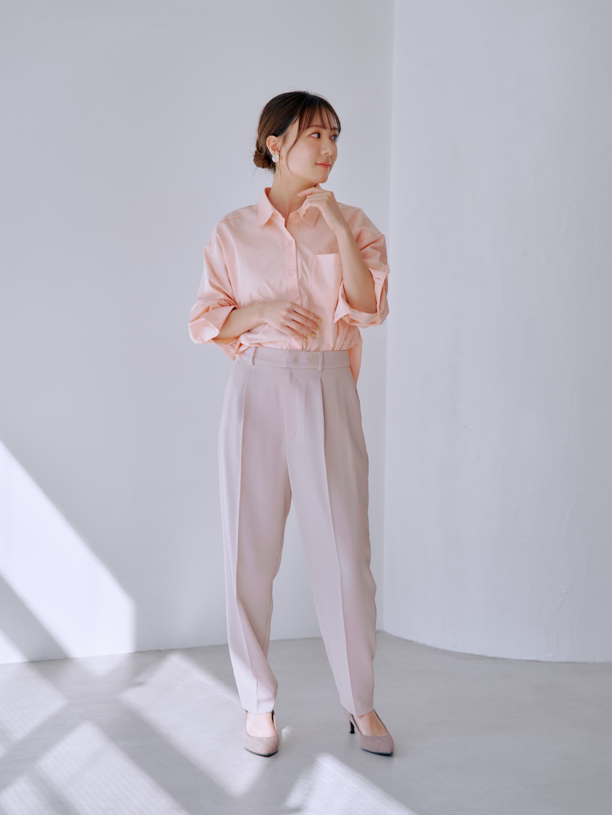 ソフトドビーテーパードパンツ-short & regular | 小柄・低身長女性