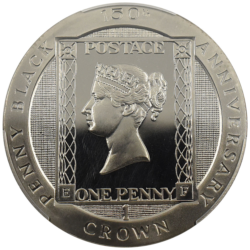 マン島 1990 エリザベス2世 クラウン 銀貨 PCGS PR69DCAM ペニー