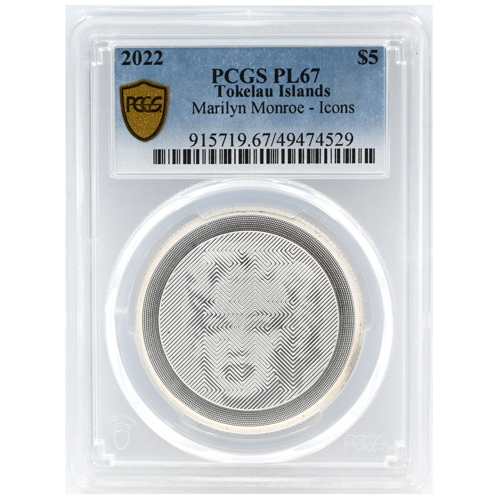 トケラウ 2022 エリザベス2世 5ドル 1オンス 銀貨 PCGS PL67 ICON