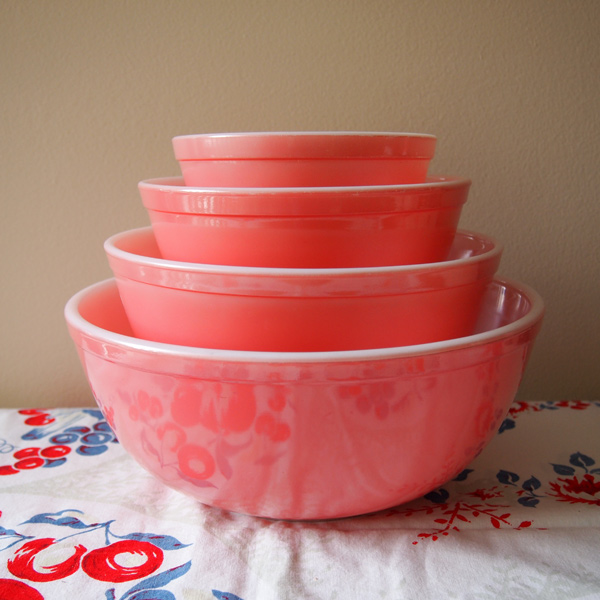 パイレックス ミキシングボウル コンプリートセット 【ピンク