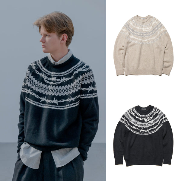 uniform experiment 25A/W ENTANGLED NORDIC SWEATER [ UE-252067