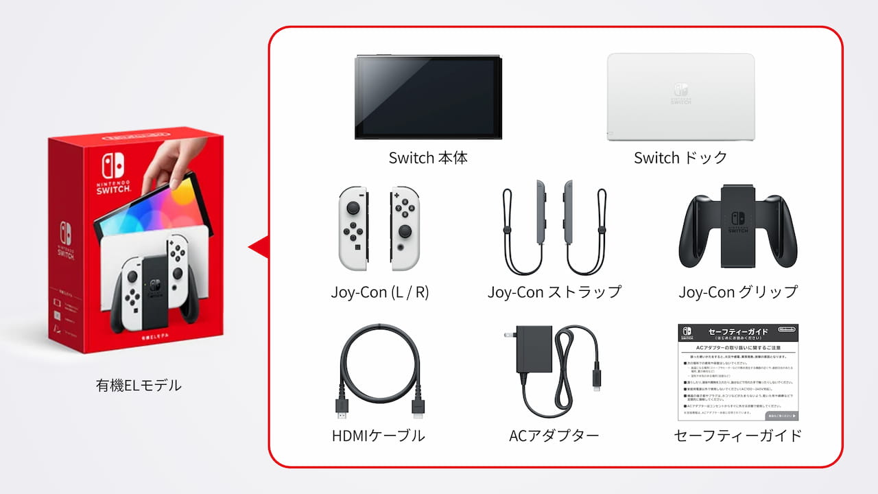 Switch 有機ELモデルの同梱品・付属品を写真付きで分かりやすく紹介