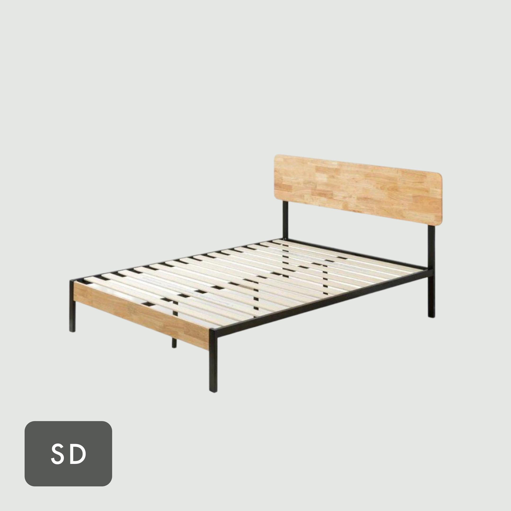 ZINUS Tuscan スチール＆ウッド ヘッドボード付ベッドフレーム