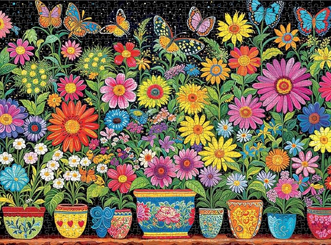 Floral Fantasia: A Butterfly's Haven - 1000 Piece Jigsaw Puzzle