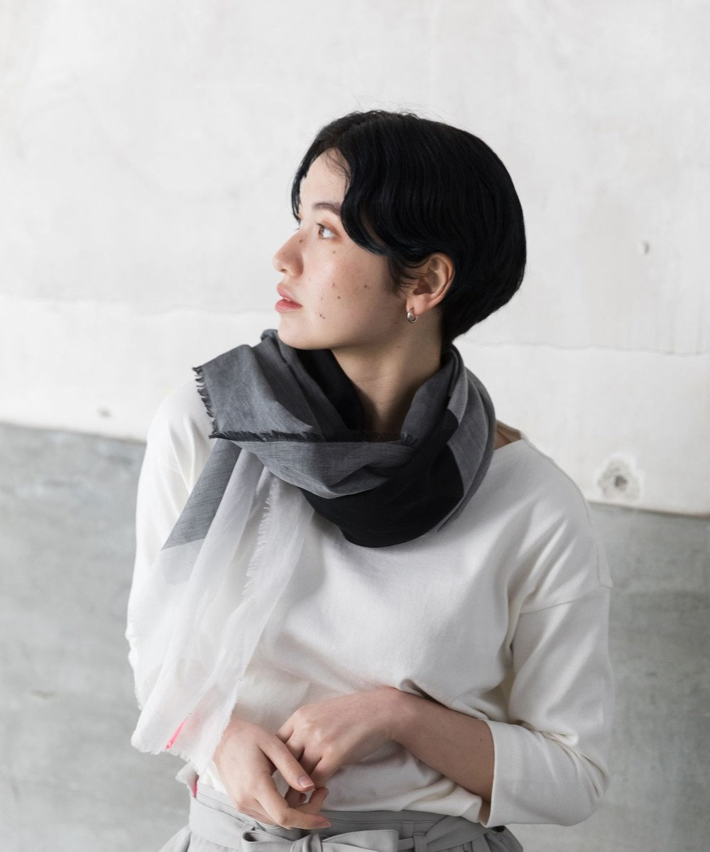 送料無料☆極上 カシミア100%☆大判 ストール☆ライトグレー 送料無料