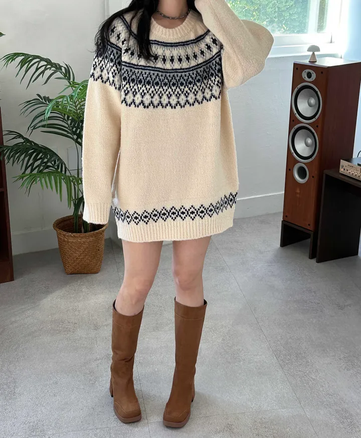 ノルディックニットワンピース