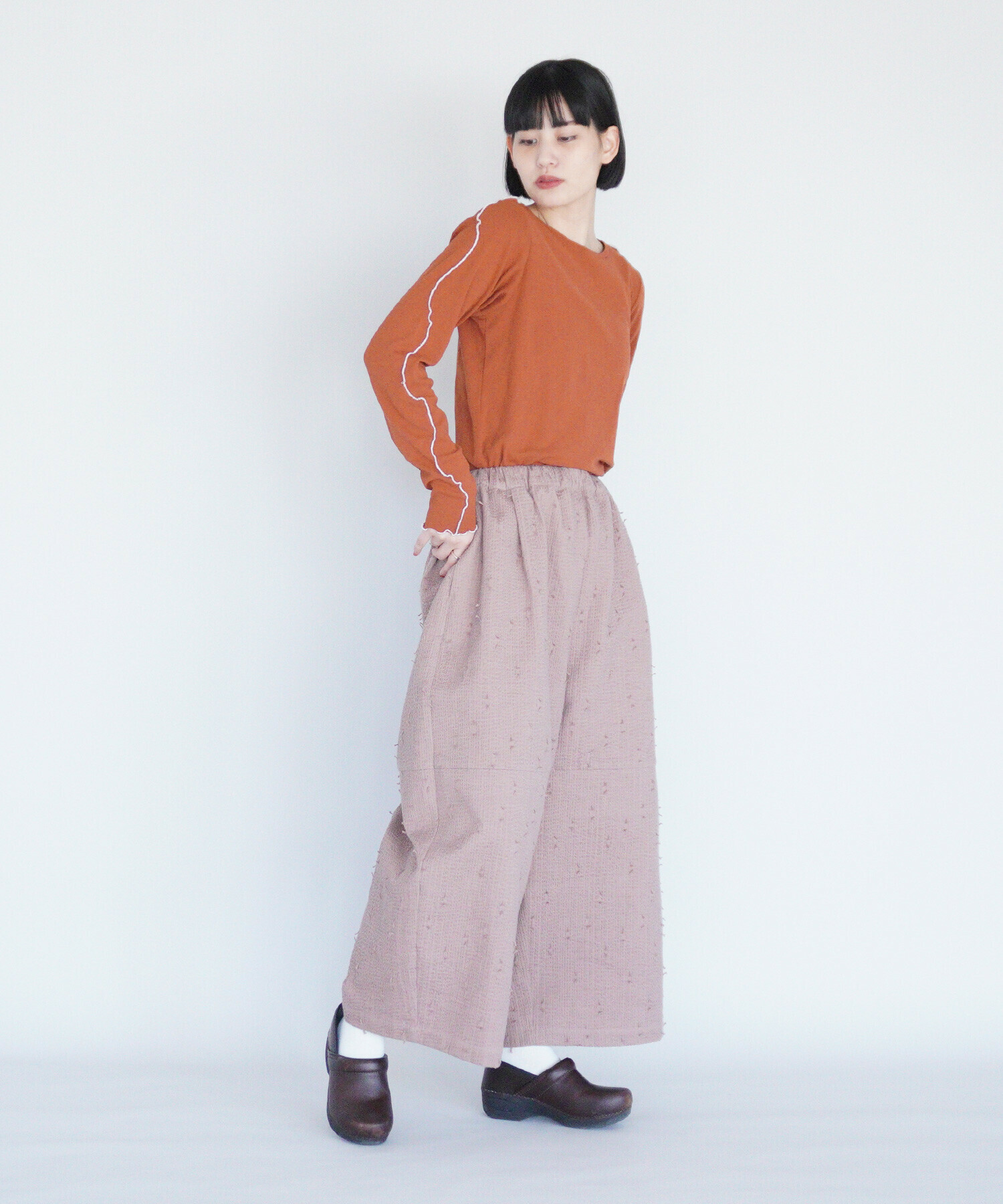 AMBIDEX Store 〇sashiko jacquard ボリュームパンツ(F ライトグレー