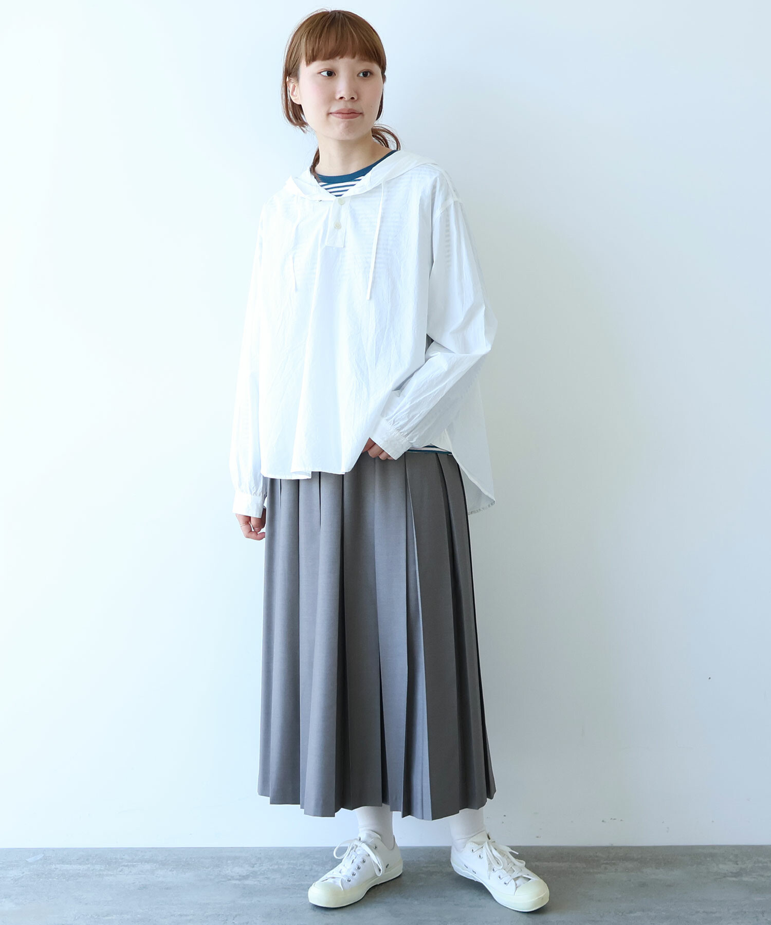 AMBIDEX Store △○T/R 太プリーツ スカート(F グレー): bulle de savon