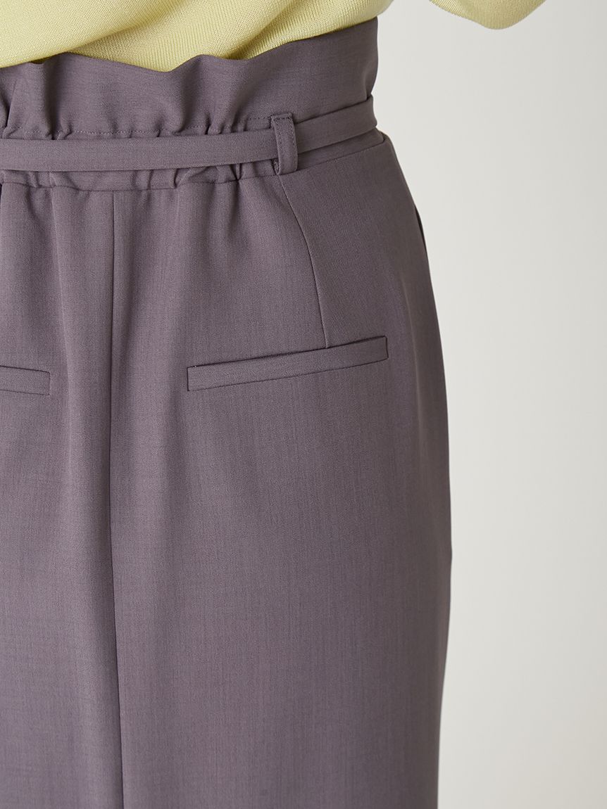 ベルト付きタックデザインストレートスカート(ロングスカート