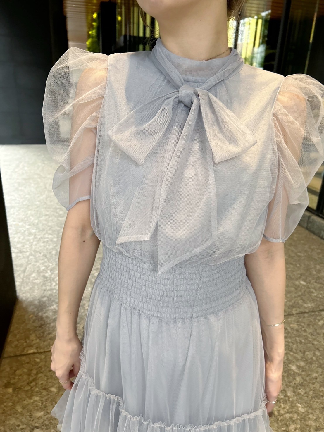 ハーフスリーブチュールドレス(ロングワンピース)｜ワンピース｜FURFUR