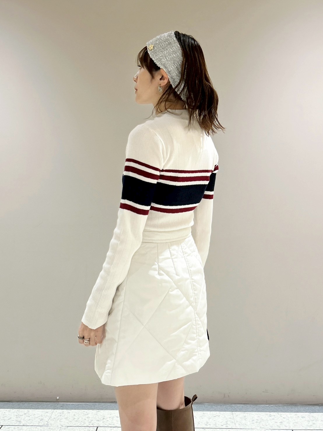 LILY BROWN×MARY QUANT】デイジー刺繍ソフトリブニットトップス(ニット