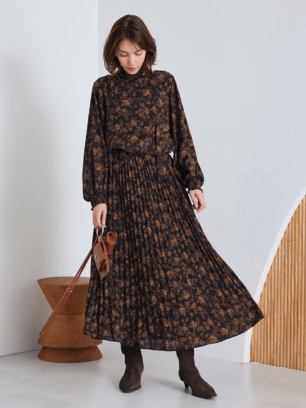 フラワープリントプリーツスカート(ロングスカート)｜スカート｜Mila