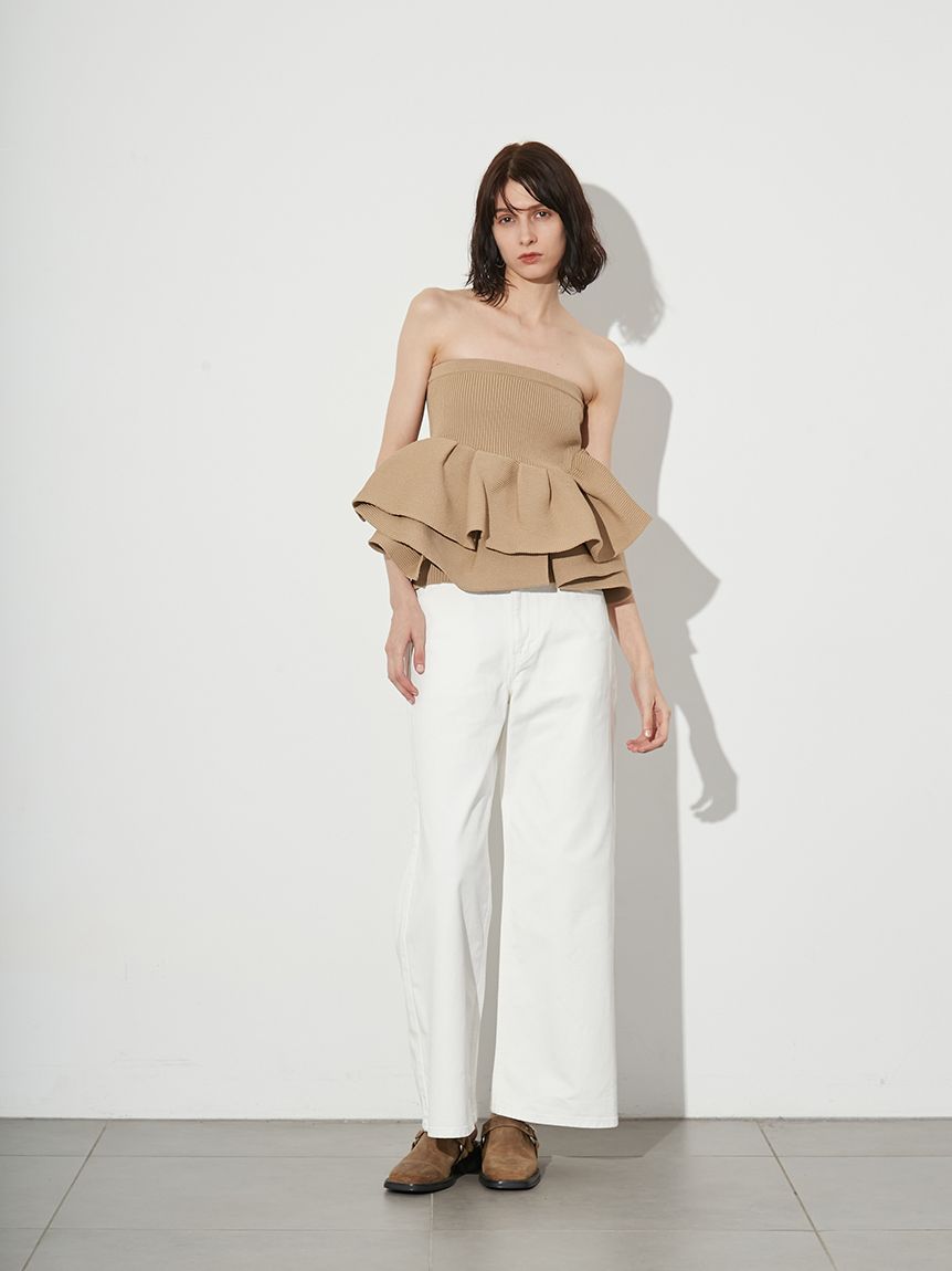 ラッフルニットベアトップ(ニット/カーディガン)｜トップス│styling