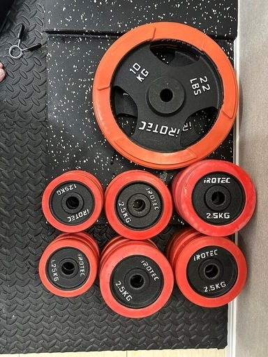 Gymway バーベルプレート25kg 1枚 ② GYMWAY 薄型トレーニングバンパー