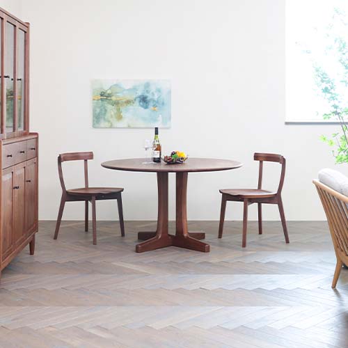 各地の名工房 MUKU工房オリジナル DT-4 丸テーブル 国産家具 無垢