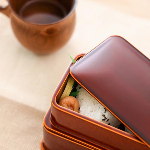 飛騨春慶 元田漆器 隅丸入子弁当箱 伝統工芸品 木製 弁当箱／箸箱