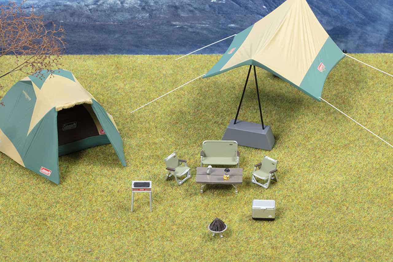コールマンのキャンプギアがミニチュア化！1/43スケールのキャンプ