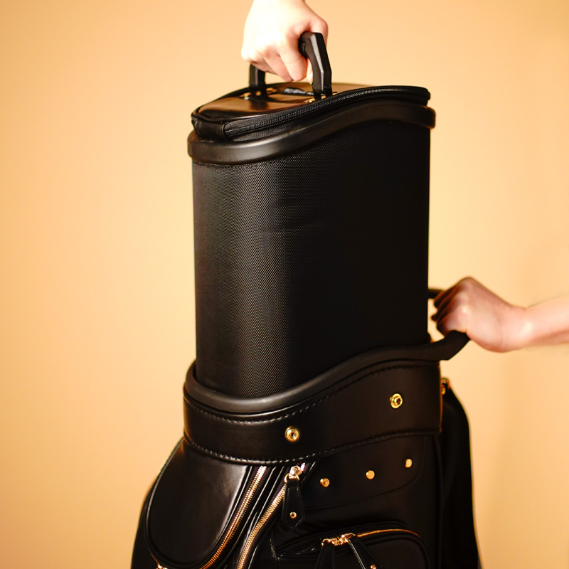 ゴルフバッグ】旅行に最適、堅牢でキャスター付き本革キャディバッグ