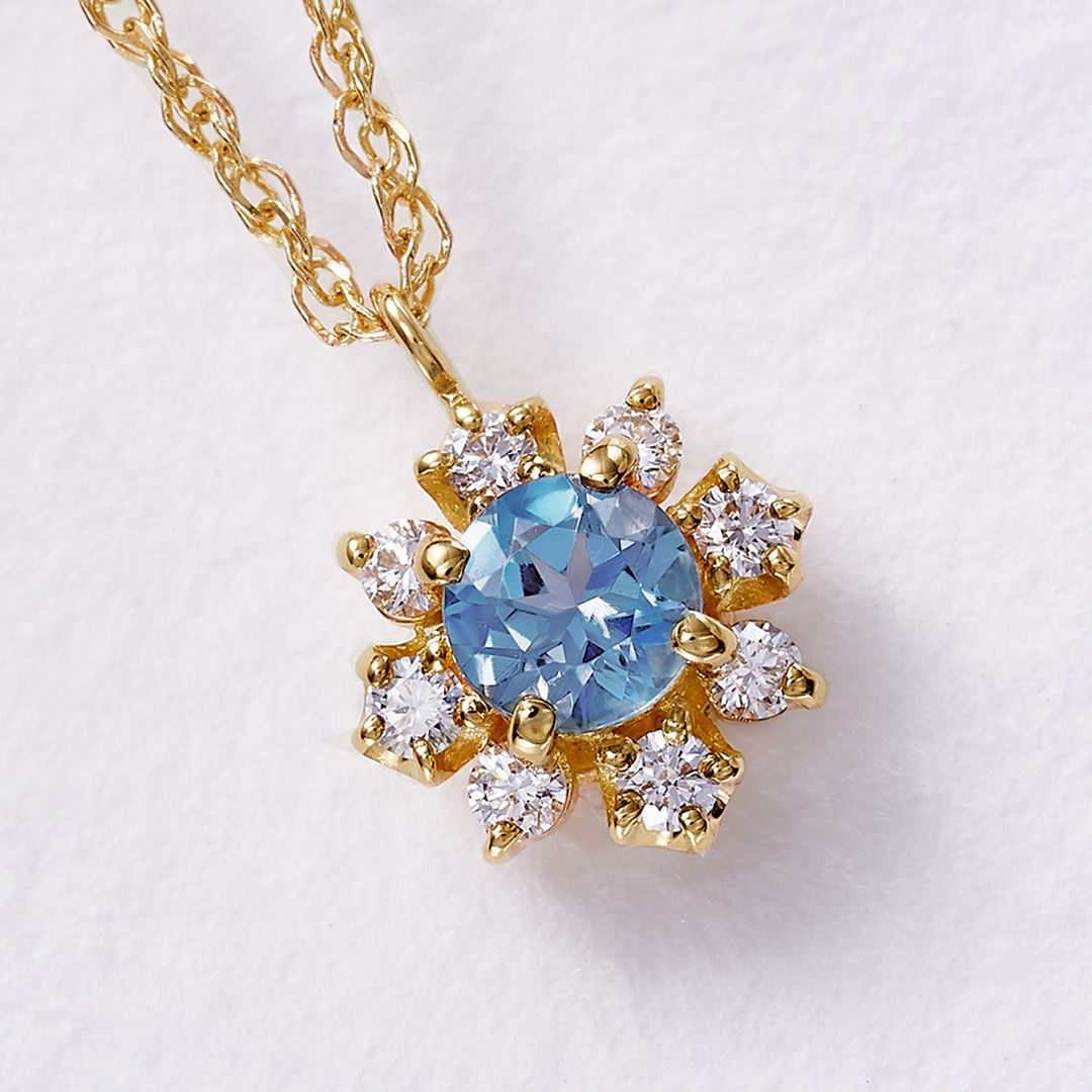 ビズー公式】サンタマリアアクアマリン ダイヤモンド K18(18金) PT