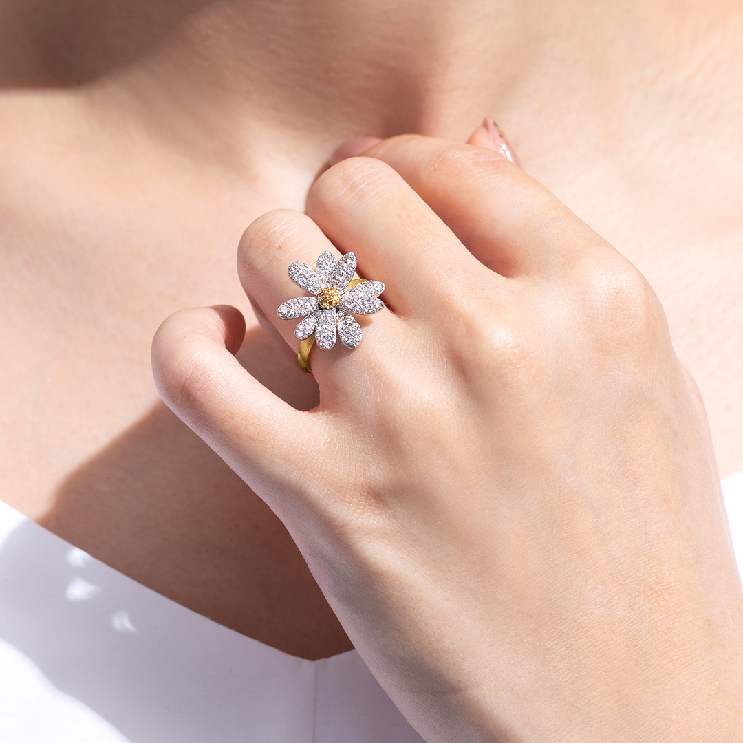 ビズー公式】ダイヤモンド K18 イエローゴールド プラチナ リング