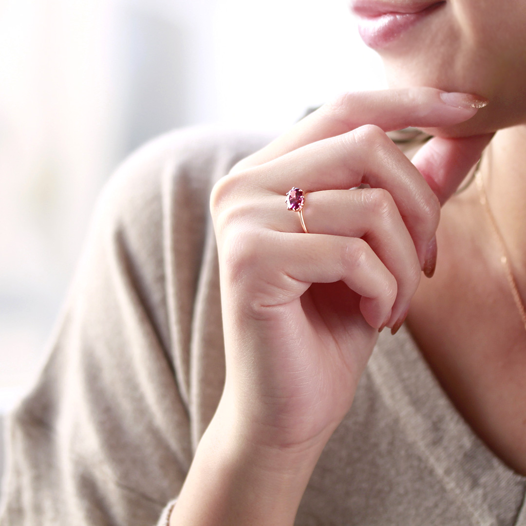 ビズー公式】マラヤ ガーネット K18(18金) リング セパージュ | 希少石